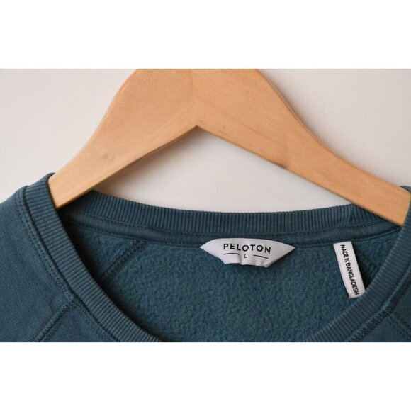 Peloton Sweatshirt Cotton Crew Neck Logo Size Large Indigo Blue with Logo - Picture 6 of 12